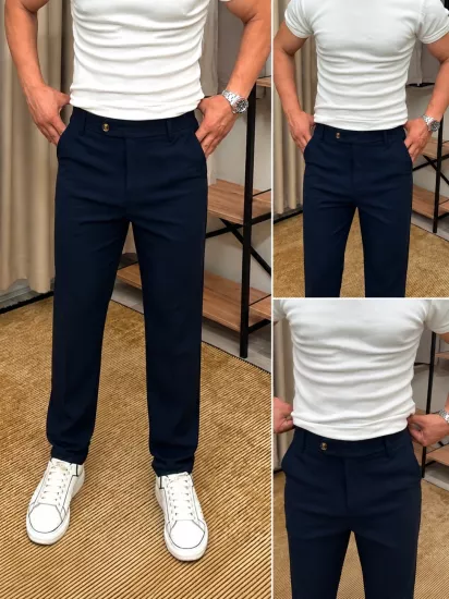 DİL DETAYLI REGULAR KUMAŞ PANTOLON LACİ