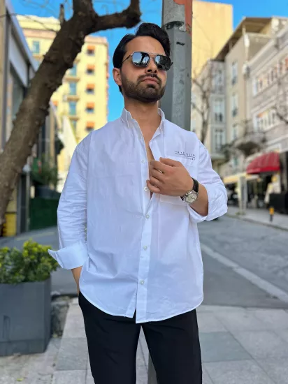 POPLİN GÖMLEK OWERSİZE BEYAZ 